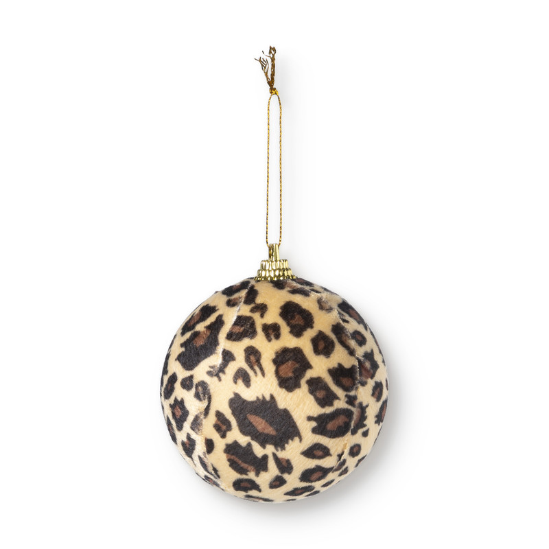 Kerstbal luipaard - bruin